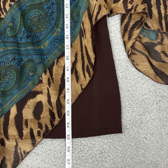 Maggie Barnes Womens Top Flowy Overlay Blouse Chiffon Plus 2X mob wife office - Picture 3 of 10